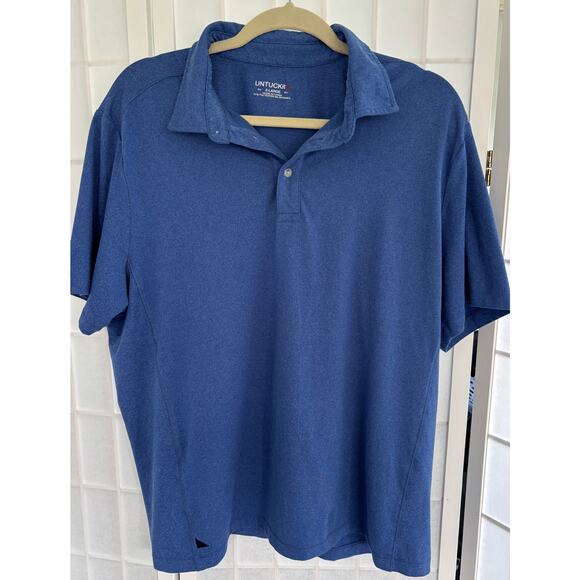 UNTUCKIT Men’s Short Sleeve Blue Stretch Golf Performance Polo Shirt Size XL - Picture 2 of 12